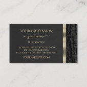 Zwarte boomschors Hout Graan met gouden  rand Visitekaartje (Achterkant)