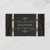 Zwarte boomschors Hout Graan met gouden  rand Visitekaartje (Voorkant)