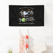 Zwarte Boos & Booze Halloween Spandoek (Insitu)