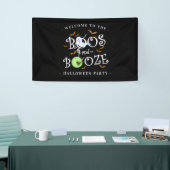 Zwarte Boos & Booze Halloween Spandoek (Beurs)