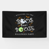 Zwarte Boos & Booze Halloween Spandoek (Horizontaal)