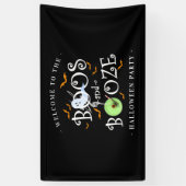 Zwarte Boos & Booze Halloween Spandoek (Verticaal)