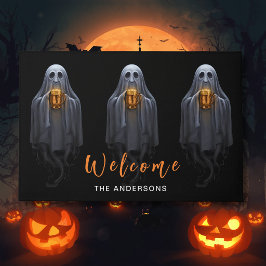 Zwarte Boos & Brews Geest Halloween Deurmat