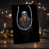 Zwarte Boos & Brews Geest Halloween Medium Cadeauzakje