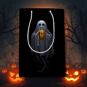 Zwarte Boos & Brews Geest Halloween Medium Cadeauzakje