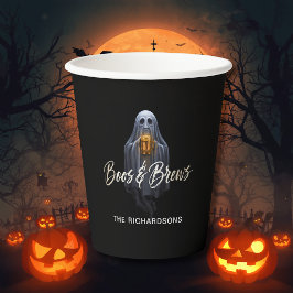 Zwarte Boos & Brews Geest Halloween Papieren Bekers