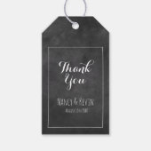 Zwarte-bord bruiloft bedankt voor cadeaubonnen lab cadeaulabel (Voorkant)