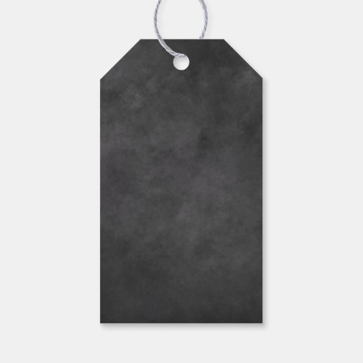 Zwarte-bord bruiloft bedankt voor cadeaubonnen lab cadeaulabel (Achterkant)