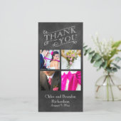 Zwarte Bord Collage Dank Je Foto Kaart (Staand voorkant)