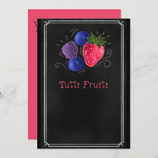 Zwarte-bordaardbei Tuti frui Kaart (Voorkant / Achterkant)