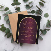 Zwarte bordeaux 90e verjaardag save the date kaart