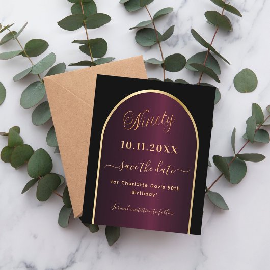 Zwarte bordeaux 90ste verjaardag budget save the d flyer