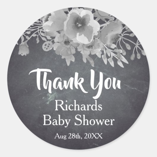 zwarte borden Hartelijk dank Ronde Sticker (Voorkant)