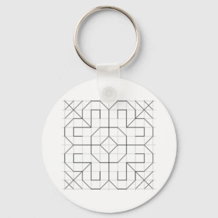 Zwarte borduurwerk sleutelhanger