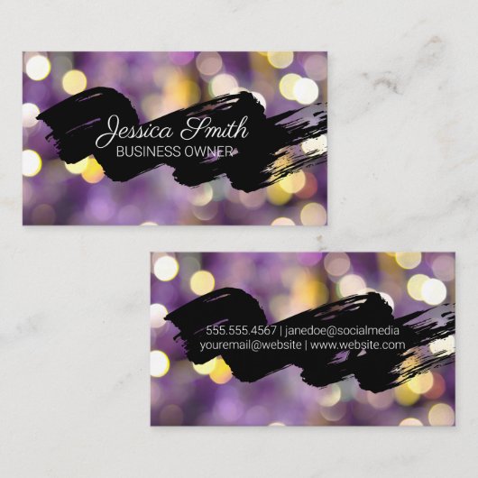 Zwarte borstel | Bokeh Visitekaartje (Voorkant / Achterkant)