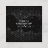 Zwarte borstel | Geometrische patronen Vierkante Visitekaartje (Achterkant)