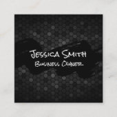 Zwarte borstel | Geometrische patronen Vierkante Visitekaartje (Voorkant)