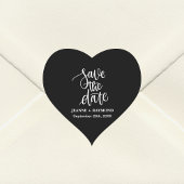 Zwarte Borstel Lettered Custom Save the Date Weddi Hart Sticker