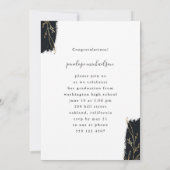 Zwarte borstel met Faux Gold Botanical Afstuderen Kaart (Achterkant)