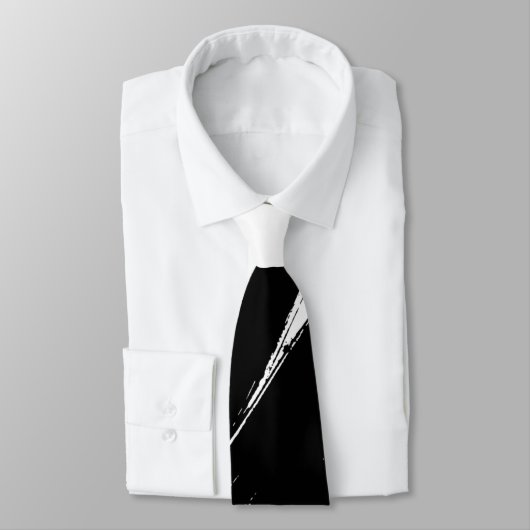 Zwarte Borstel Moderne Witte Achtergrond #2 Stropdas (Gebonden)