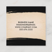 Zwarte borstel | Papiertextuur Vierkante Visitekaartje (Achterkant)