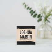 Zwarte borstel | Papiertextuur Vierkante Visitekaartje (Staand voorkant)