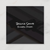Zwarte borstel | Zwarte panelen Vierkante Visitekaartje (Voorkant)
