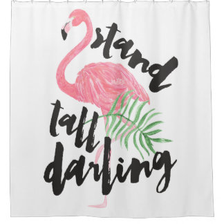 Zwarte borsteltypografie standaard hoge roze flami douchegordijn