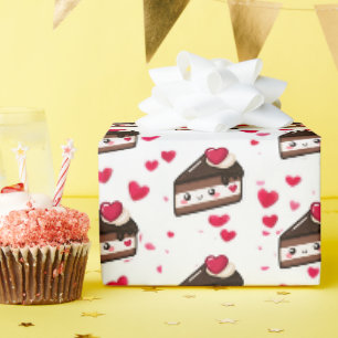 Zwarte Bos Cake en Hartjes, Lekkere Cake Cadeaupapier