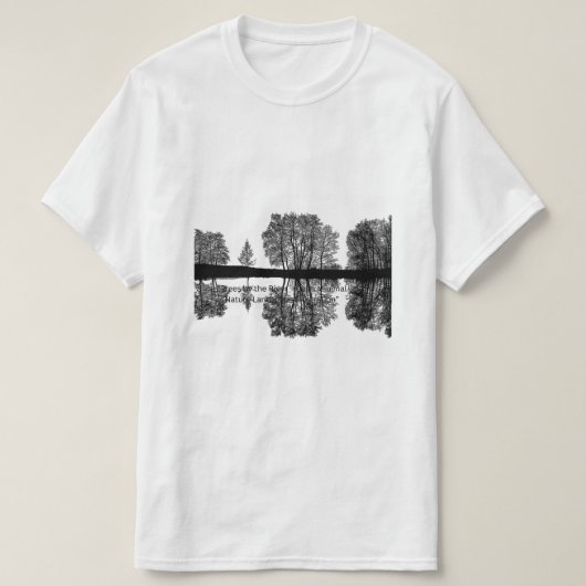 Zwarte Bos Rivier Kunst - Donkere Mysterieuze Natu T-shirt (Design voorkant)