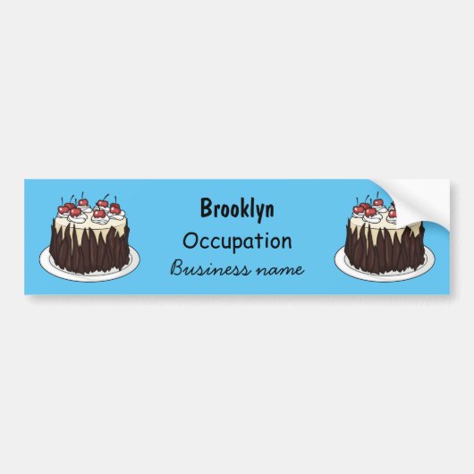 Zwarte boscake cartoon illustratie bumpersticker (Voorkant)
