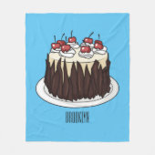Zwarte boscake cartoon illustratie fleece deken (Voorkant)
