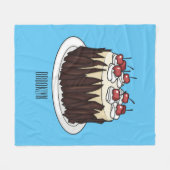 Zwarte boscake cartoon illustratie fleece deken (Voorkant (Horizontaal))