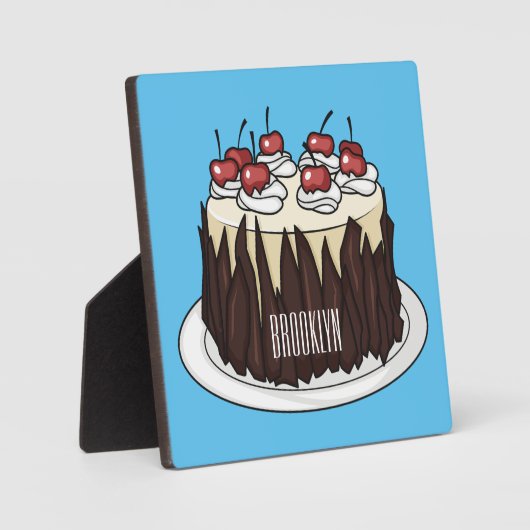 Zwarte boscake cartoon illustratie fotoplaat (Voorkant)