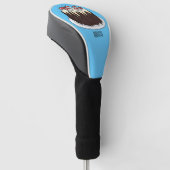 Zwarte boscake cartoon illustratie golfheadcover (Schuin)