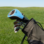 Zwarte boscake cartoon illustratie golfheadcover (Insitu)