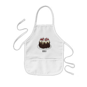 Zwarte boscake cartoon illustratie kinder schort
