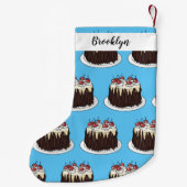 Zwarte boscake cartoon illustratie kleine kerstsok (Achterkant)