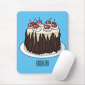 Zwarte boscake cartoon illustratie muismat (Met muis)