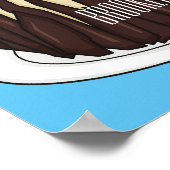 Zwarte boscake cartoon illustratie poster (Hoek)