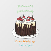 Zwarte boscake cartoon illustratie raamsticker