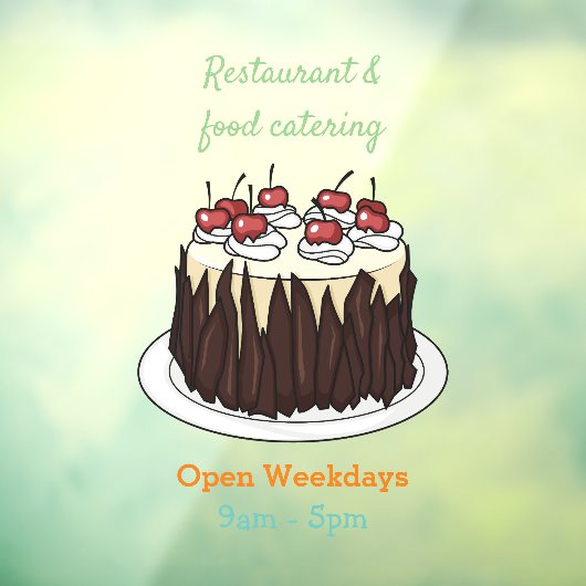 Zwarte boscake cartoon illustratie raamsticker