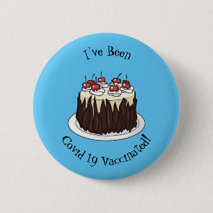 Zwarte boscake cartoon illustratie ronde button 5,7 cm
