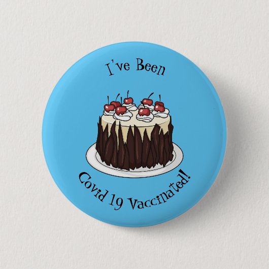 Zwarte boscake cartoon illustratie ronde button 5,7 cm (Voorkant)