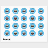 Zwarte boscake cartoon illustratie ronde sticker (Vel)