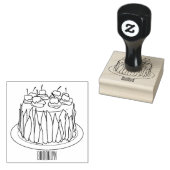 Zwarte boscake cartoon illustratie rubberstempel (Gestempeld)