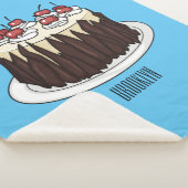 Zwarte boscake cartoon illustratie sherpa deken (3/4)