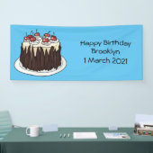 Zwarte boscake cartoon illustratie spandoek (Beurs)