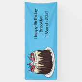 Zwarte boscake cartoon illustratie spandoek (Verticaal)