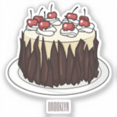 Zwarte boscake cartoon illustratie sticker (Voorkant)